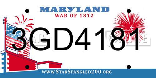 3GD4181 Maryland License Plate