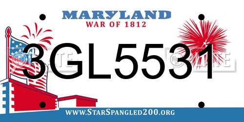3GL5531 Maryland License Plate