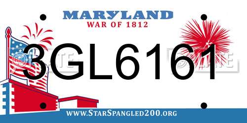 3GL6161 Maryland License Plate
