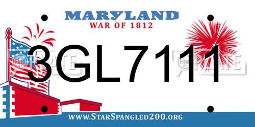 3GL7111 Maryland License Plate