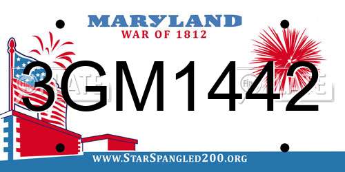 3GM1442 Maryland License Plate