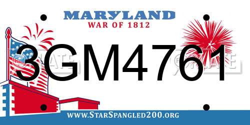 3GM4761 Maryland License Plate