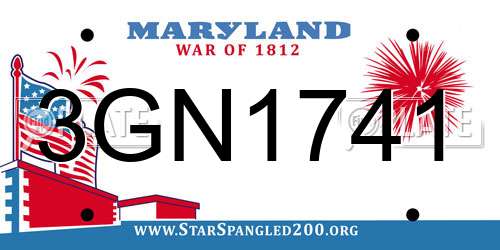 3GN1741 Maryland License Plate