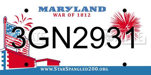 3GN2931 Maryland License Plate