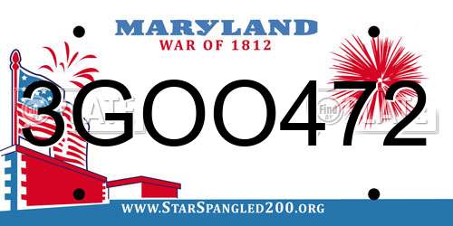 3GOO472 Maryland License Plate