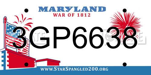 3GP6638 Maryland License Plate