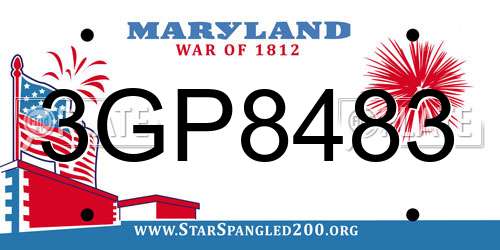 3GP8483 Maryland License Plate