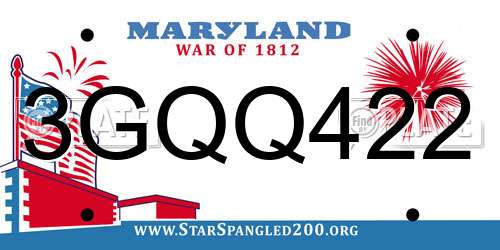 3GQQ422 Maryland License Plate