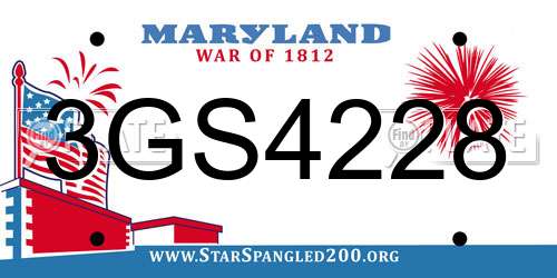 3GS4228 Maryland License Plate