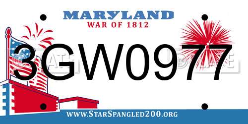 3GW0977 Maryland License Plate
