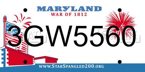 3GW5560 Maryland License Plate