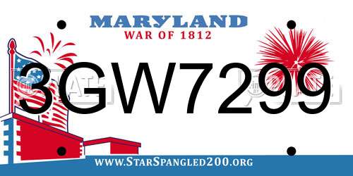 3GW7299 Maryland License Plate