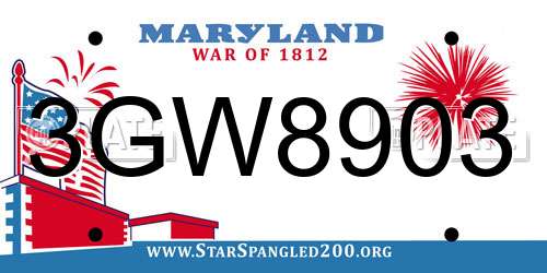 3GW8903 Maryland License Plate