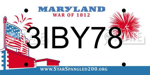 3IBY78 Maryland License Plate