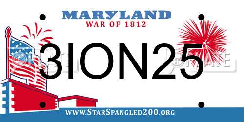 3ION25 Maryland License Plate
