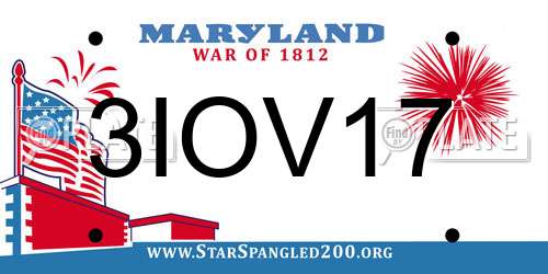 3IOV17 Maryland License Plate