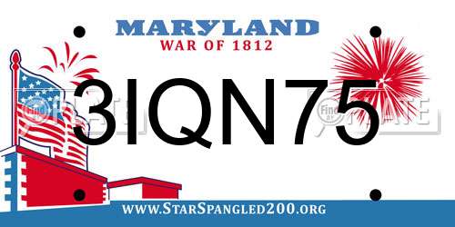 3IQN75 Maryland License Plate