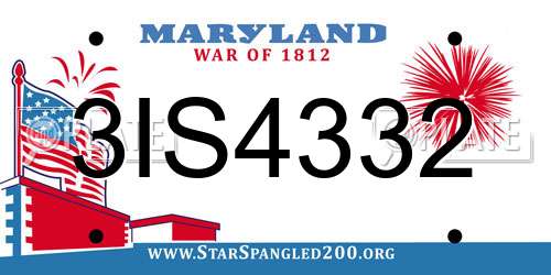 3IS4332 Maryland License Plate