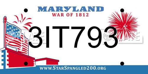 3IT793 Maryland License Plate