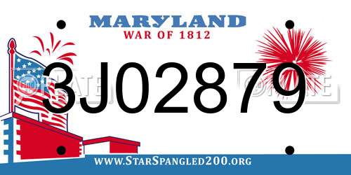 3J02879 Maryland License Plate