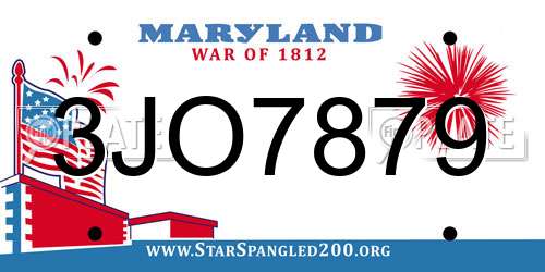 3JO7879 Maryland License Plate