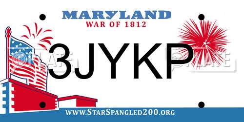 3JYKP Maryland License Plate