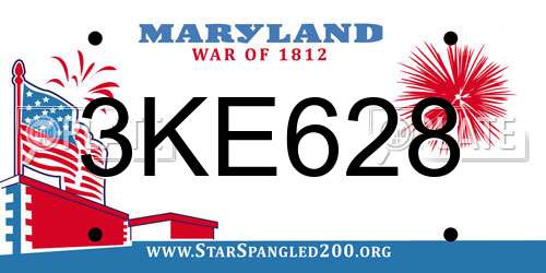 3KE628 Maryland License Plate