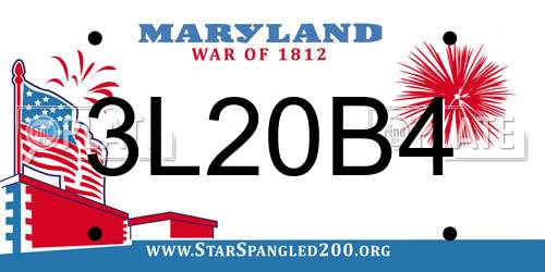 3L20B4 Maryland License Plate