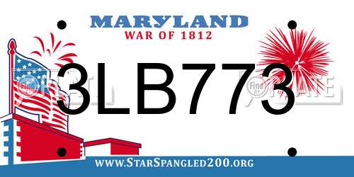 3LB773 Maryland License Plate