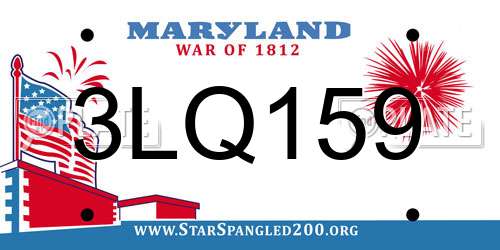 3LQ159 Maryland License Plate