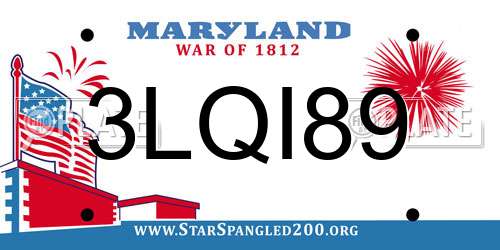 3LQI89 Maryland License Plate