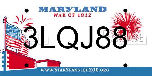 3LQJ88 Maryland License Plate