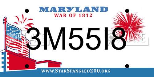3M55I8 Maryland License Plate