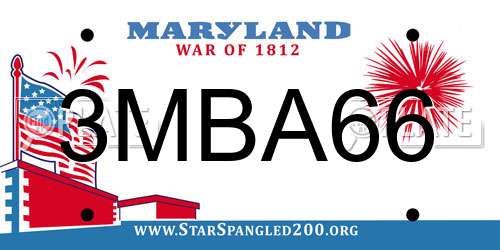 3MBA66 Maryland License Plate