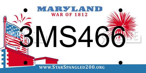 3MS466 Maryland License Plate