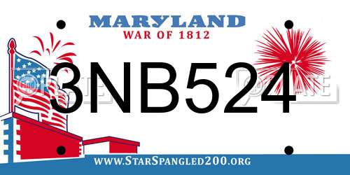3NB524 Maryland License Plate