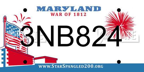 3NB824 Maryland License Plate