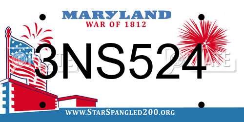 3NS524 Maryland License Plate