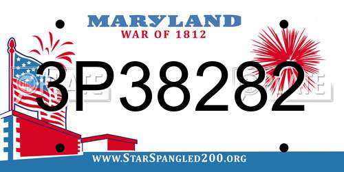 3P38282 Maryland License Plate