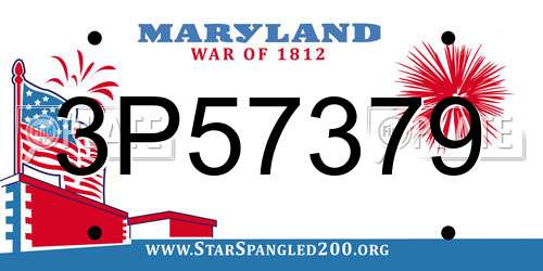 3P57379 Maryland License Plate