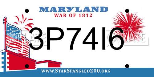 3P74I6 Maryland License Plate