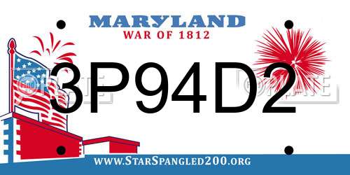 3P94D2 Maryland License Plate