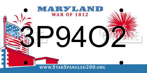 3P94O2 Maryland License Plate