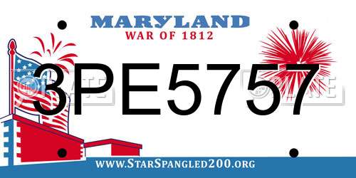 3PE5757 Maryland License Plate