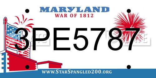 3PE5787 Maryland License Plate