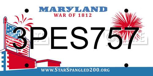 3PES757 Maryland License Plate