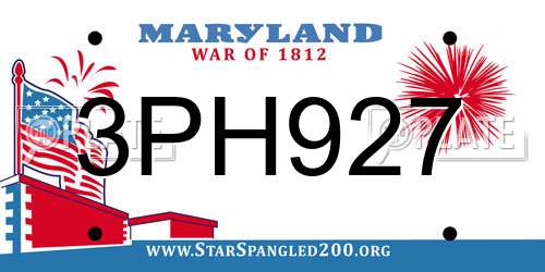 3PH927 Maryland License Plate