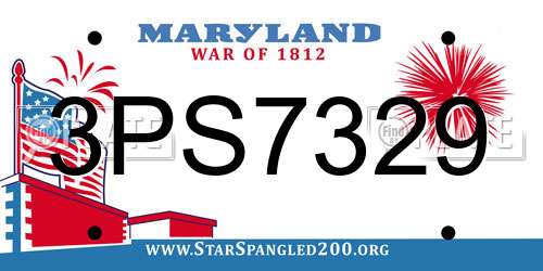 3PS7329 Maryland License Plate