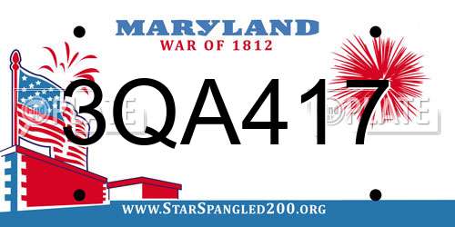3QA417 Maryland License Plate