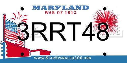 3RRT48 Maryland License Plate